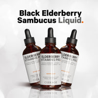 Thumbnail for Codeage Elderberry Vitamins Pro - Organic Black Elderberry Liquid Drops - Vitamin C, D3, Zinc, Black Currant - 2-Month Supply - Black Sambucus Liquid - Supplement for Adults & Kids - 4 fl oz