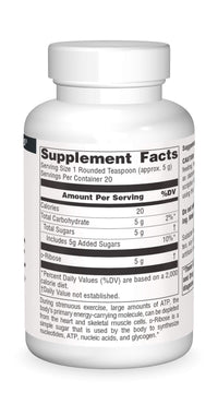 Thumbnail for Source Naturals D-Ribose, Enhances ATP Energery* - 100 Grams Powder