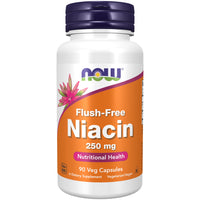 Thumbnail for NOW Foods Supplements, Niacin (Vitamin B-3) 250 mg, Flush-Free, Nutritional Health, 90 Veg Capsules