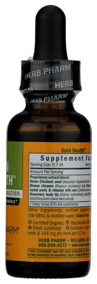 Thumbnail for Herb Pharm Vein Health Liquid Herbal Formula for Cardiovascular and Circulatory System Support, 1 Fl Oz
