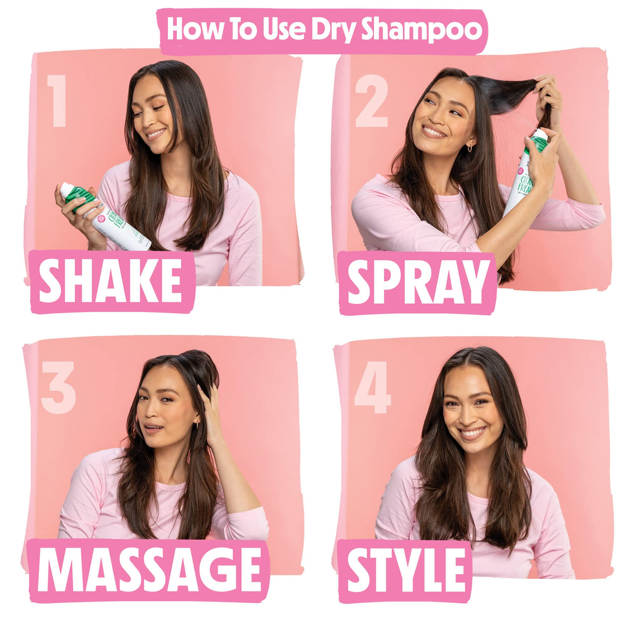 Not Your Mother's Clean Freak Unscented Dry Shampoo- Refreshing Dry Shampoo - Instantly Absorbs Oil and Odor for Refreshed Hair (7 Ounce (Pack of 4))