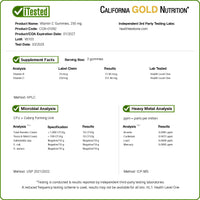Thumbnail for California Gold Nutrition Vitamin C Gummies with Vitamin A from 100% Beta-Carotene, 90 Vegetarian Gummies