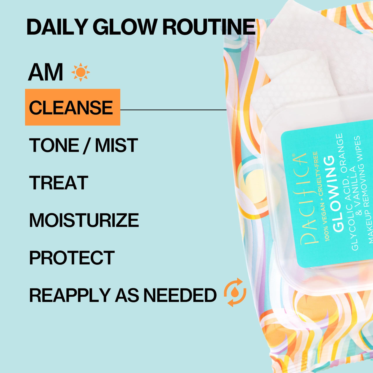 Pacifica Makeup Remover Face Wipes - Daily Facial Cleansing & Exfoliating Towelettes - Biodegradable - Organic - w/ Gycolic Acid - Clean Beauty Vegan & Cruelty-Free Dermatologist Tested 30 Count