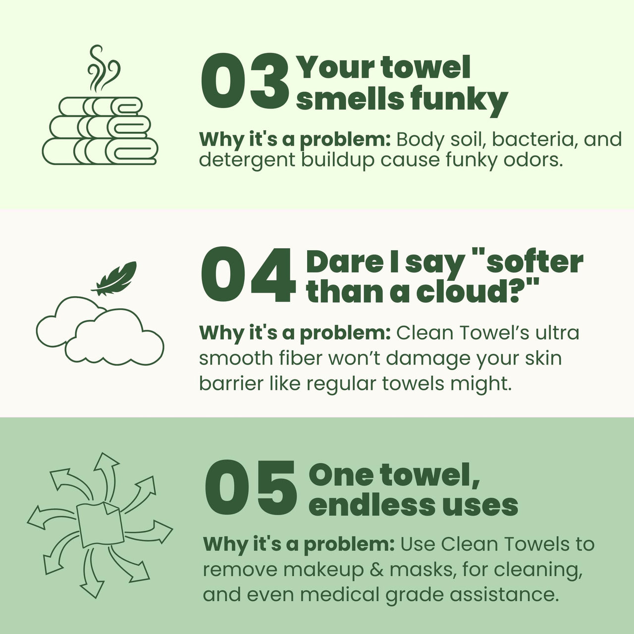 Clean Skin Club Bamboo Viscose Clean Towels XL™, 100% USDA Biobased Face Towel, Disposable Face Towelette, Makeup Remover Dry Wipes, Ultra Soft, 50 Ct, 1 Pack