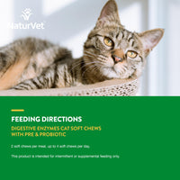 Thumbnail for NaturVet – Digestive Enzymes for Cats Plus Probiotics – 60 Soft Chews – Helps Support Diet Change & A Healthy Digestive Tract – Aids in The Absorption of Vitamins & Minerals – 30 Day Supply