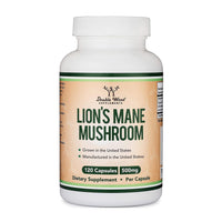 Thumbnail for Organic Lions Mane Mushroom Capsules (120 Count), for Focus Support and Immune Health, Third Party Tested and Grown in The USA - by Double Wood