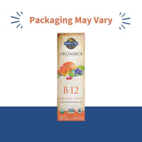 Thumbnail for Garden of Life Organics B12 Vitamin - Whole Food B-12 for Metabolism and Energy, Raspberry, 2oz Liquid