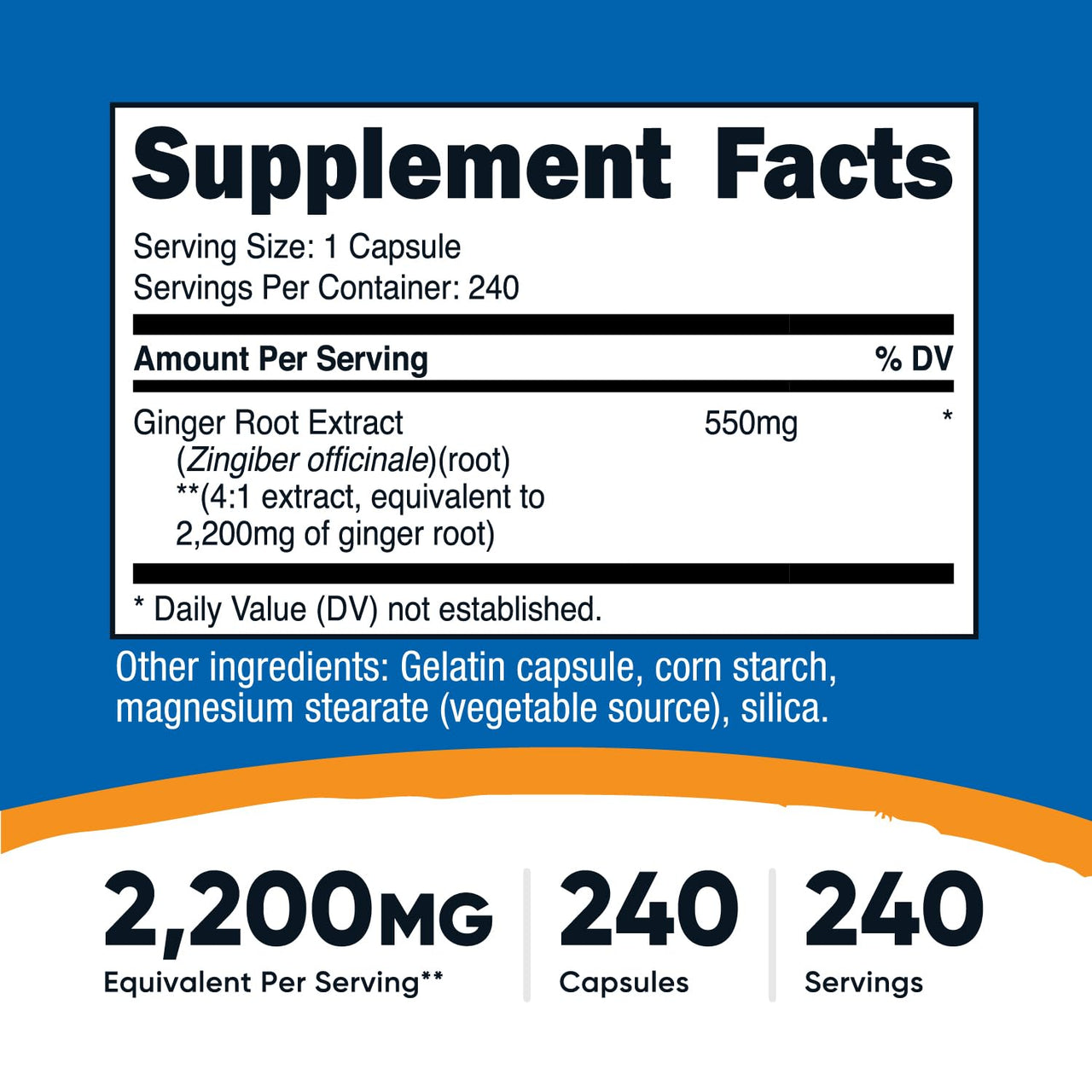 Nutricost Ginger Root Extract 240 Capsules for 240 Servings Per Bottle - Gluten Free, Non-GMO