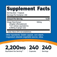 Thumbnail for Nutricost Ginger Root Extract 240 Capsules for 240 Servings Per Bottle - Gluten Free, Non-GMO