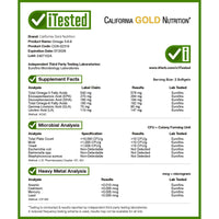 Thumbnail for California Gold Nutrition Omega 3-6-9s, with Omega-3 Fish Oil and Borage Seed Oil, EPA, DHA, GLA, and Linoleic Acid, Natural Lemon, 180 Softgels