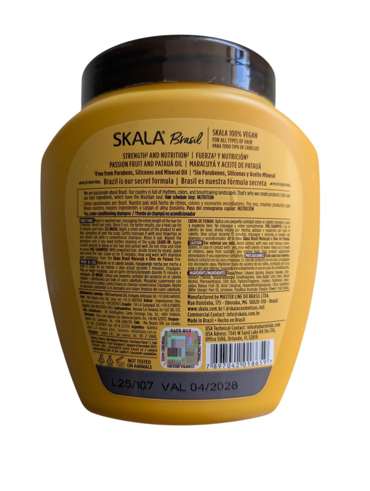 SKALA Maracuja Passion Fruit - Vegan, Cruelty-Free, Silicone, Sulfate & Paraben Free - Brazilian Moisturizing & Nourishing Formula for Curls 2 Pack (1000g each)