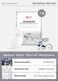 Thumbnail for SNP Variety Ampoule Sheet Mask Set | Bird's Nest, 24K Gold, and Diamond Face Mask | Hydrating, Moisturizing, Nourishing for Sensitive Facial Skin | Korean Face Masks Skincare | 12 Sheets