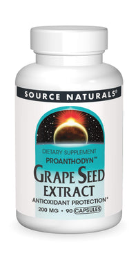 Thumbnail for Source Naturals Proanthodyn Grape Seed Extract, Antioxidant Protection, Supports a Healthy Aging Brain*, 200 mg - 90 Capsules