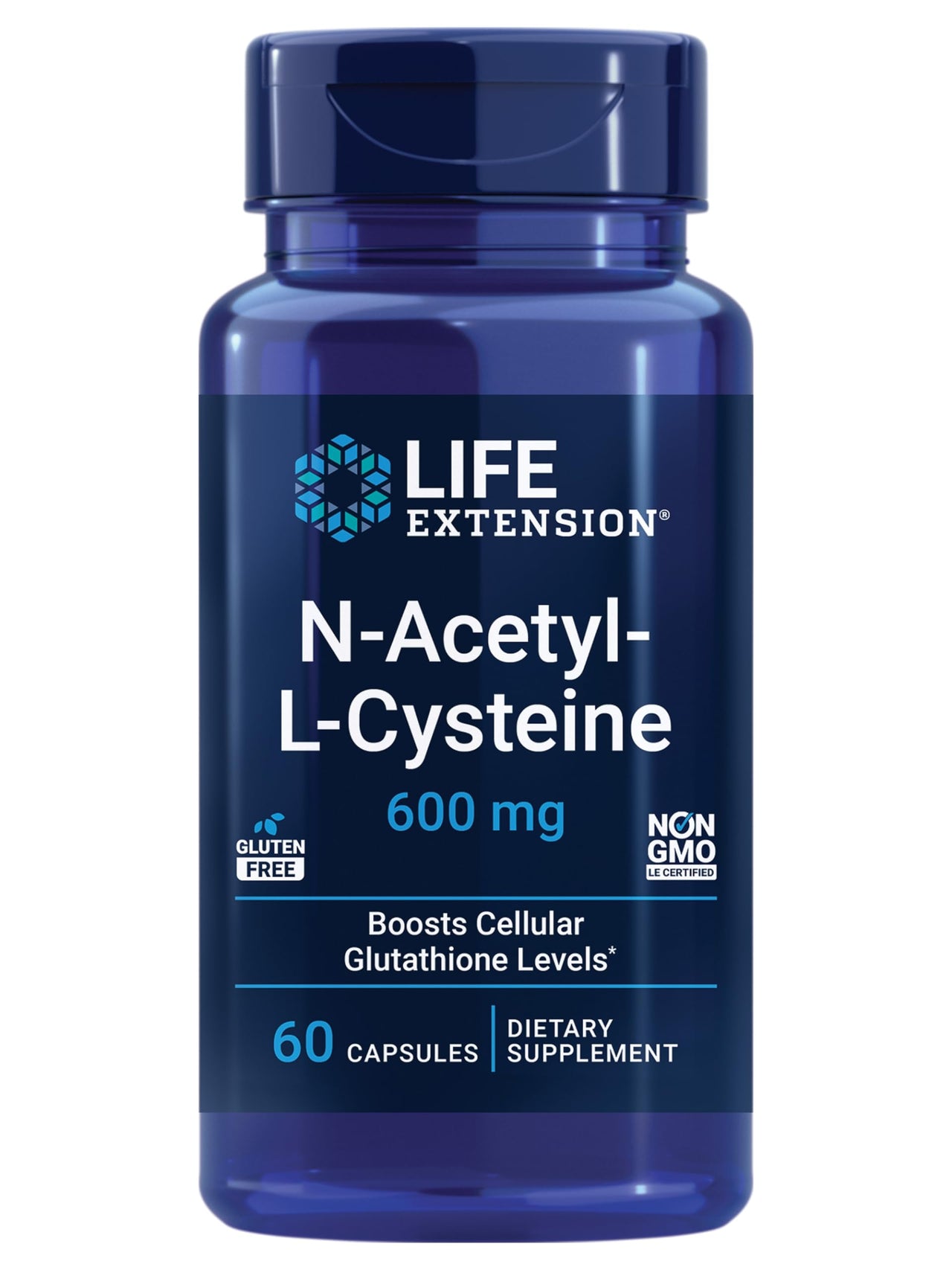 Life Extension N-Acetyl-L-Cysteine (NAC), Immune Response, Respiratory Health, Liver Health, NAC 600 mg, antioxidant Defense, Free radicals, Easy to Absorb, 60 Capsules