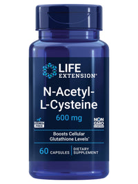 Thumbnail for Life Extension N-Acetyl-L-Cysteine (NAC), Immune Response, Respiratory Health, Liver Health, NAC 600 mg, antioxidant Defense, Free radicals, Easy to Absorb, 60 Capsules