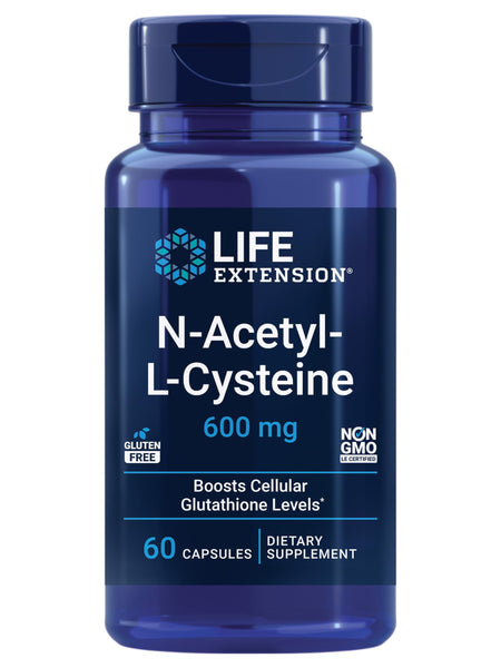 Life Extension N-Acetyl-L-Cysteine (NAC), Immune Response, Respiratory Health, Liver Health, NAC 600 mg, antioxidant Defense, Free radicals, Easy to Absorb, 60 Capsules