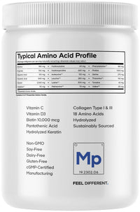 Thumbnail for Codeage Marine Collagen Protein Powder Supplement Platinum - Biotin 10,000 mcg, Vitamin C, D3 & B6, Keratin, Hyaluronic Acid, Niacin, Wild Caught Hydrolyzed Fish Collagen Peptides - Non-GMO - 11.50 oz