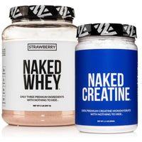 Thumbnail for NAKED Strawberry Whey Protein Powder (24 Servings) Pure Micronized Creatine Monohydrate 500g (100 Servings) – Grass-Fed; Bulk; Non-GMO; Gluten Free; Soy Free