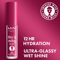 Thumbnail for NYX PROFESSIONAL MAKEUP This Is Milky Gloss, Lip Gloss with 12 Hour Hydration, Vegan - Malt Shake (Warm Red)
