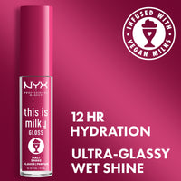 Thumbnail for NYX PROFESSIONAL MAKEUP This Is Milky Gloss, Lip Gloss with 12 Hour Hydration, Vegan - Malt Shake (Warm Red)