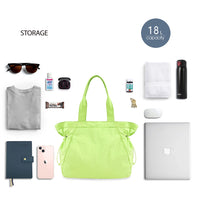 Thumbnail for ODODOS 18L Side-Cinch Shopper Bags Lightweight Shoulder Bag Tote Handbag for Shopping Workout Beach Travel, Lime Punch