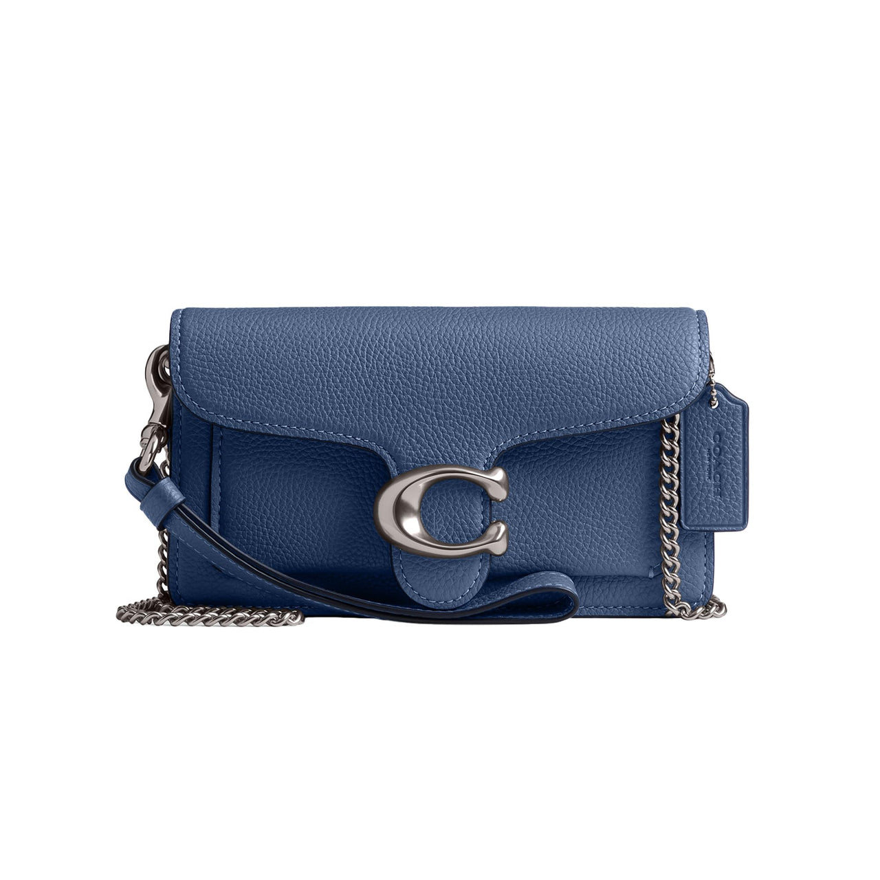 Coach Polished Pebble Tabby Wristlet, Sky Blue