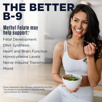 Thumbnail for KAL Methyl Folate 400 mcg DFE, 5-MTHF Active Form Vitamin B9, Folic Acid Supplement, Heart Health, Prenatal, Mood and Brain Support, Fast Dissolving ActivTab, 60-Day Guarantee, 90 Servings, 90 Tablets