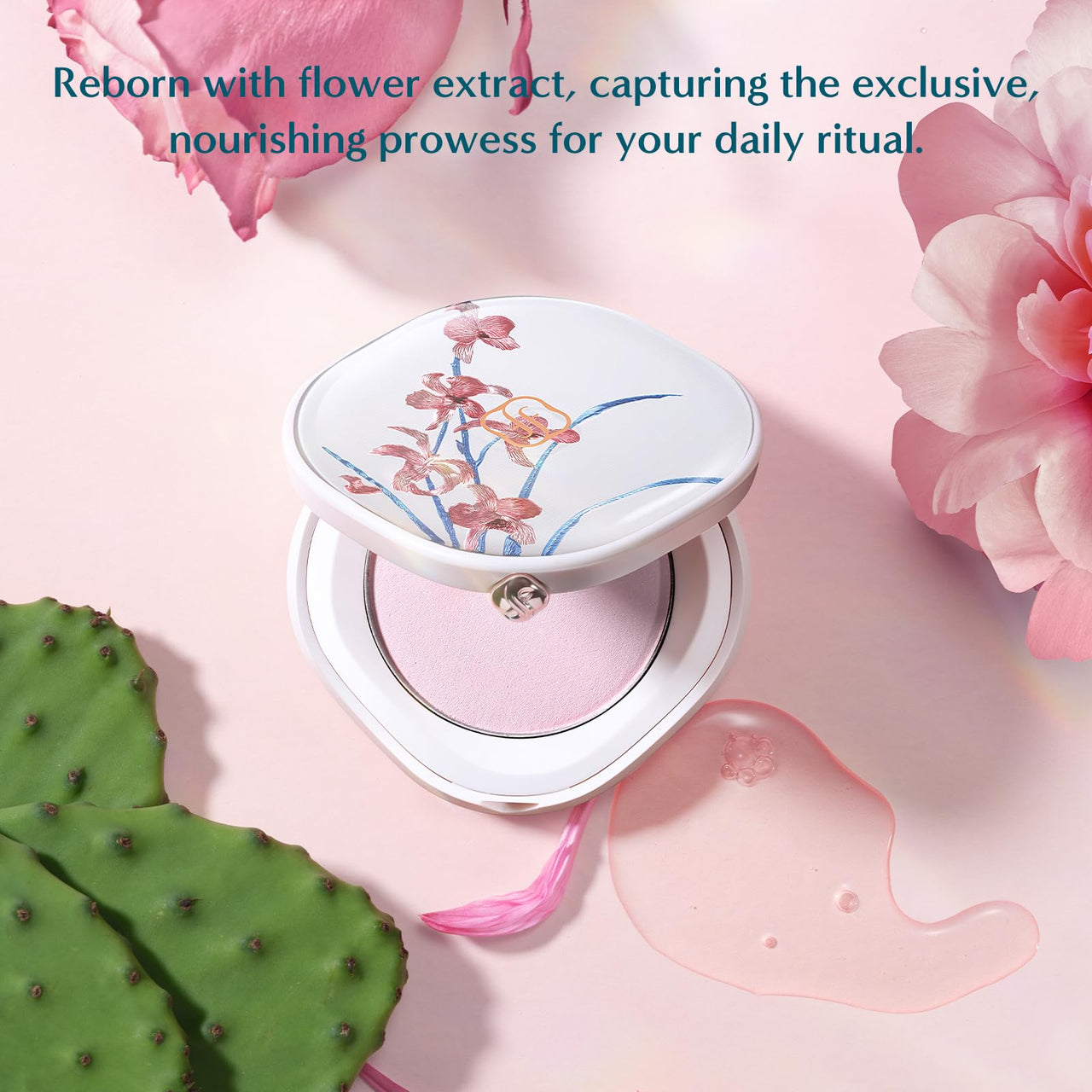 FLORASIS Ethereal Flush Smooth Powder Blush (Ode to Embroidery) (01 Apricot Milk, 1 Count)
