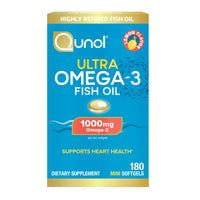 Thumbnail for Qunol Fish Oil Omega 3 Mini Softgels, 1000mg Omega 3 EPA + DHA, Ultra Pure Supplements, Heart Health Support, Lemon Flavor, Easy to Swallow Minis, 3 Month Supply, 180 Count