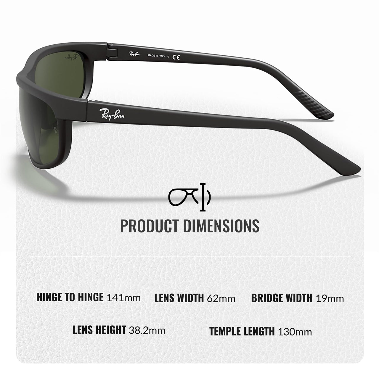 Ray-Ban RB2027 PREDATOR 2 Rectangle Sunglasses With Eyewear Kit Bundle - High Bridge Fit - Ideal Formal and Casual Wear Retro Sunglasses