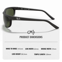 Thumbnail for Ray-Ban RB2027 PREDATOR 2 Rectangle Sunglasses With Eyewear Kit Bundle - High Bridge Fit - Ideal Formal and Casual Wear Retro Sunglasses