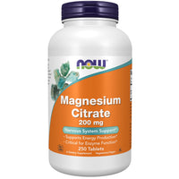 Thumbnail for NOW Supplements, Magnesium Citrate 200 mg, Enzyme Function*, Nervous System Support*, 250 Count (Pack of 1)