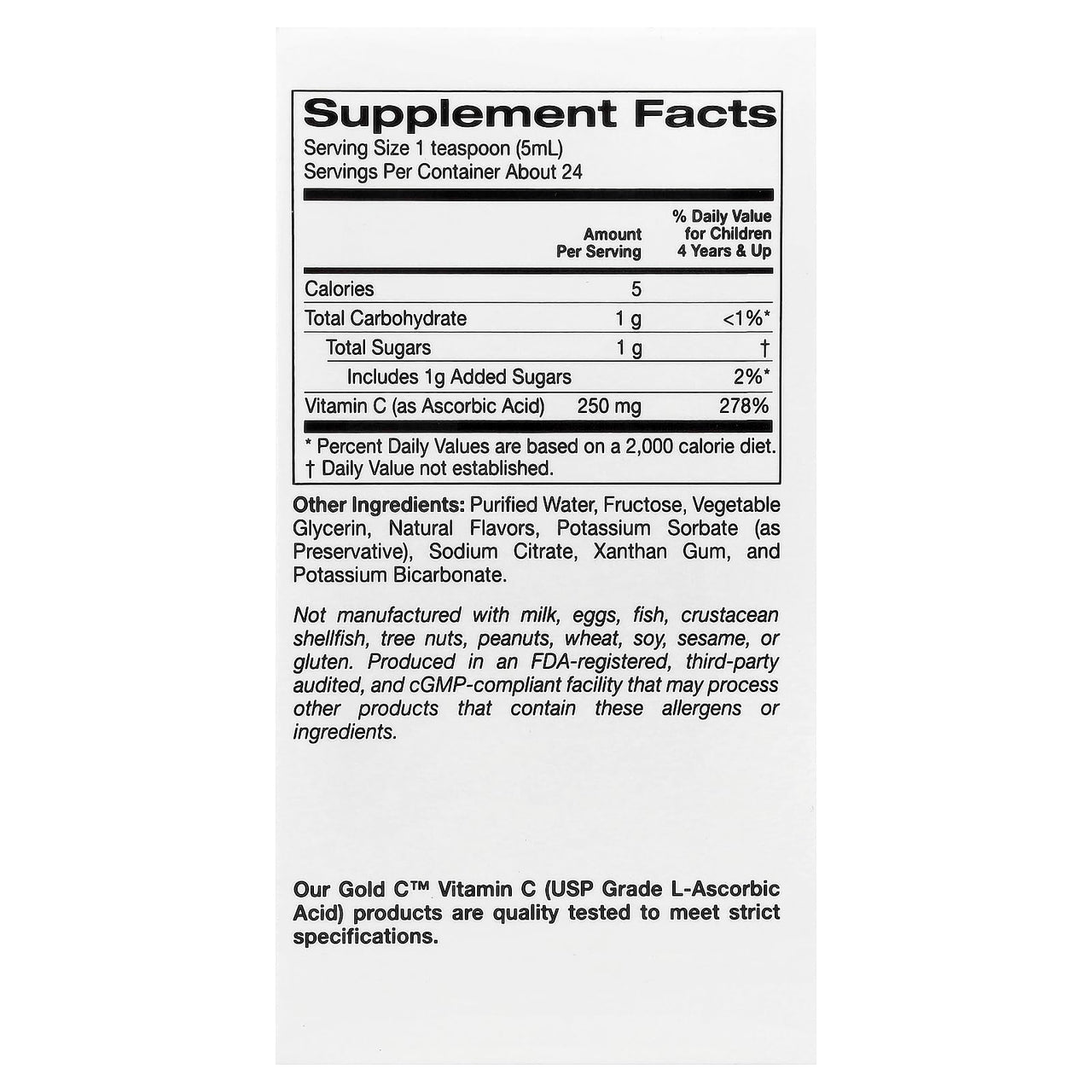 California Gold Nutrition Kids Gold C™, Liquid Vitamin C, Orange, 4 fl oz (118 ml)
