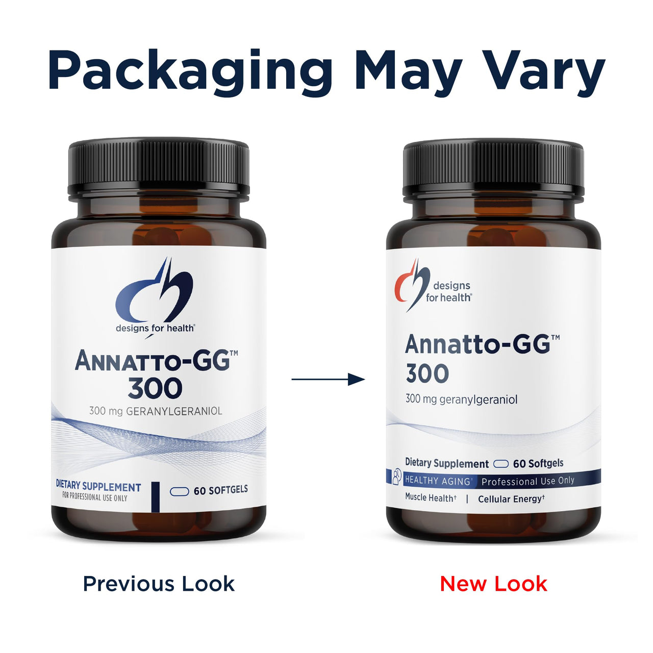 Designs for Health Annatto-GG 300 - Geranylgeraniol GG Supplement from Annatto Seeds - Supports Healthy Aging, Bone Health, Muscle Health, Cellular Energy & Production of Coenzyme Q10 (60 Softgels)