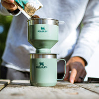 Thumbnail for STANLEY Perfect Brew Pour Over Set | 12 oz Camp Mug with Lid Included | Drip Coffee Maker with Reusable Filter | Insulated Stainless Steel | BPA-Free | Hammertone Green