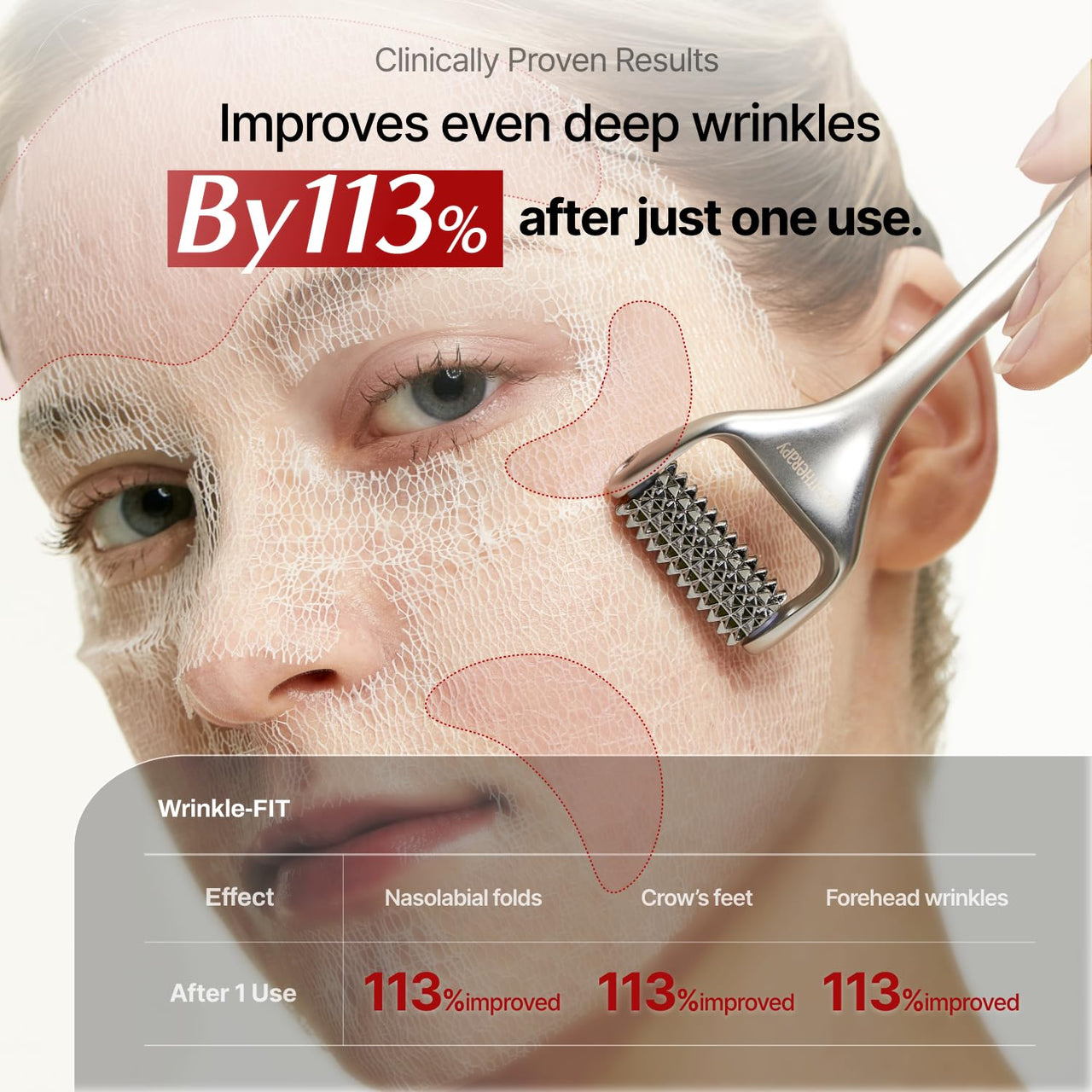 MEDITHERAPY Wrinkle-fit Mask + Facial Roller, Collagen Mask, Lifting Sagging Skin, Hydrating, Improving Elasticity, Glass Skin, Korean Skincare