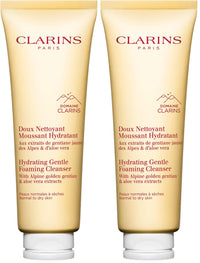 Thumbnail for Clarins NEW Hydrating Gentle Foaming Face Cleanser | Cleanses, Soothes, and Softens | Contains Aloe Vera to Boost Hydration | Soap-Free | SLS-Free| Normal To Dry Skin Types | 4.2 Ounces (Pack of 2)