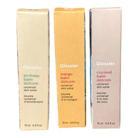 Thumbnail for Glossier Balm Dotcom Trio Mango, Birthday, Coconut Size: 0.5 fl oz / 15 ml