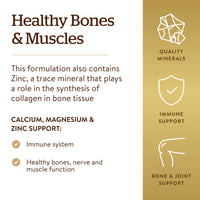 Thumbnail for Solgar Calcium Magnesium Plus Zinc, 100 Tablets - Promotes Healthy Bones and Teeth - Supports Nerve & Muscle Function - Non-GMO, Vegan, Gluten Free, Dairy Free, Kosher - 33 Servings