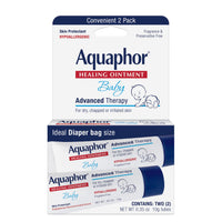 Thumbnail for Aquaphor Baby Healing Ointment Advanced Therapy Skin Protectant for Chapped or Dry Skin, Drool Rash and Diaper Rash Ointment, Hypoallergenic Baby Essentials, Travel Size, 0.35 Oz Tube, Pack of 2