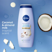 Thumbnail for NIVEA Pampering Coconut and Almond Milk Body Wash with Nourishing Serum, Moisturizing Body Wash for Women, Enriched with Provitamin B5 and Vitamin E, 20 Fl Oz Bottle