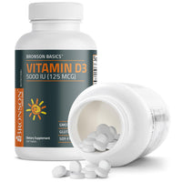 Thumbnail for Bronson Vitamin D3 5000iu (125mcg) Healthy Muscle Function and Immune Support, Non-GMO, 360 Tablets
