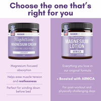 Thumbnail for Magnum Solace Nighttime Magnesium Lotion with Arnica – Soothing Relief & Relaxation, Highly Concentrated Magnesium for Muscles & Joints – Apply to Legs or Feet Before Bed – Skin-Friendly
