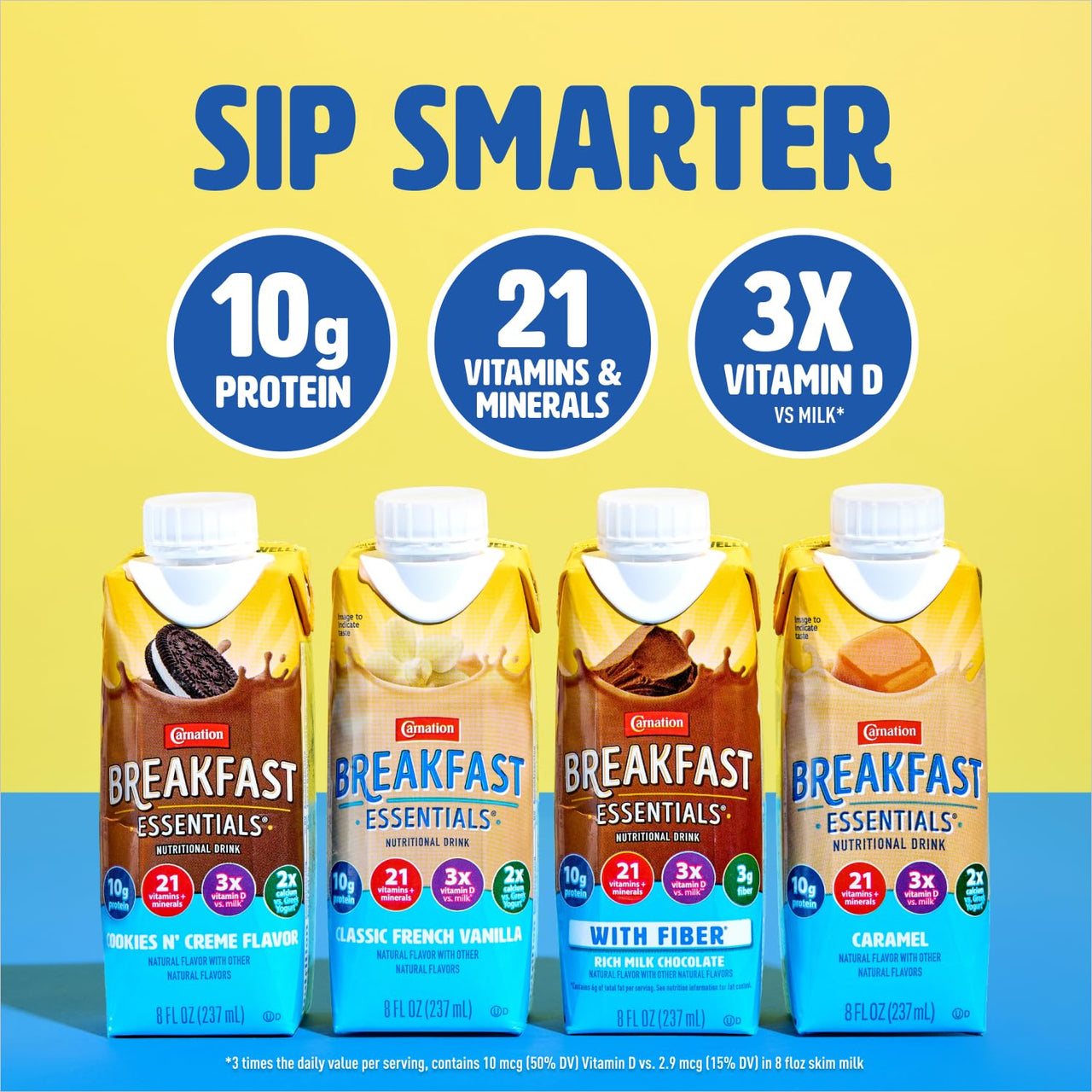 Carnation Breakfast Essentials Ready-to-Drink, Classic French Vanilla, 8 FL OZ Carton (Pack of 24)