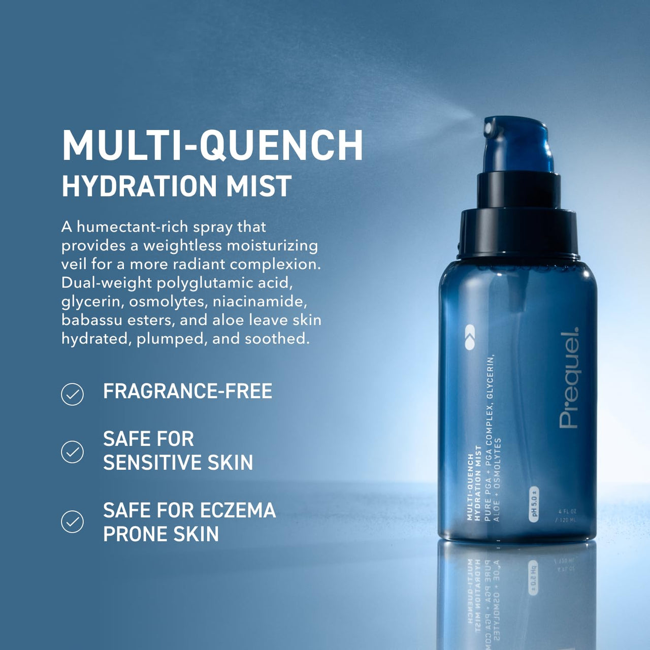 Prequel Skin Hydration Skincare Set – Multi-Quench Hydration Mist, Plumping Hydration Serum & Half and Half Fluid Moisturizer – Daily Face Care Routine for All Skin Types