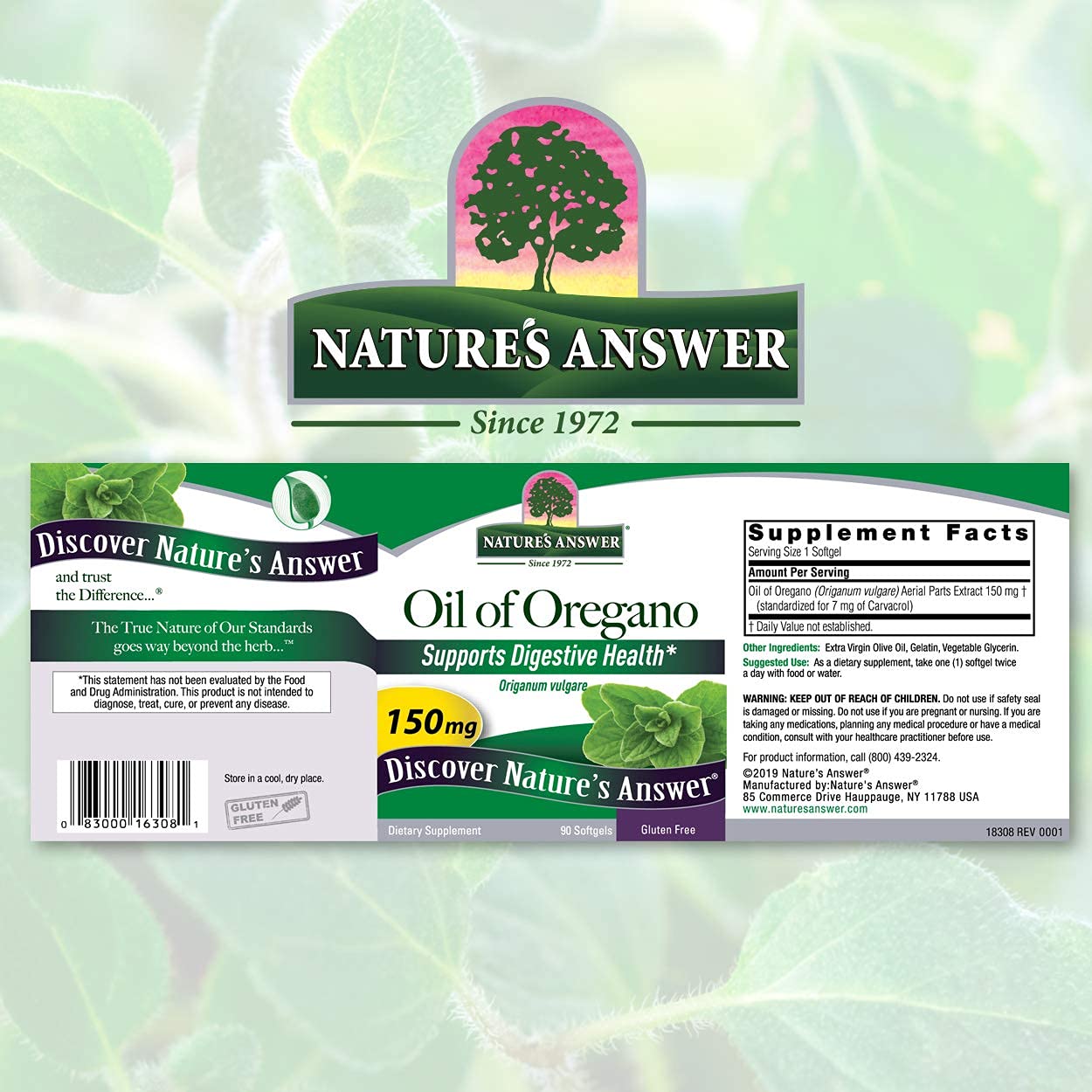 Nature's Answer Oil of Oregano Capsule Softgels, 90-Count | Natural Immune Booster | Promotes Healthy Digestion & Gut Flora