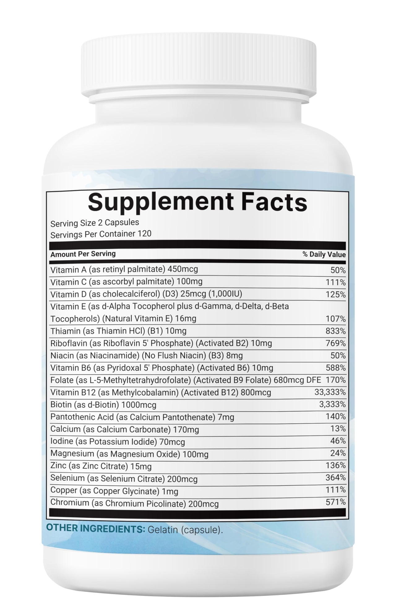 Micro Ingredients Pure Methylated Multivitamin, 240 Capsules | 19-in-1 Formula with Vitamins C, D, B12, Folate, Magnesium, Zinc & More | Filler Free, Non-GMO