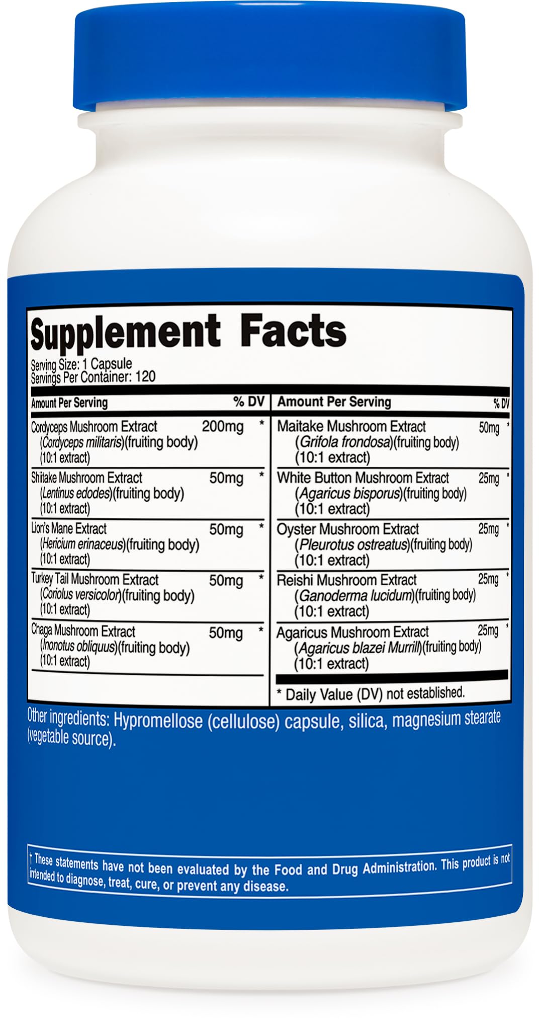 Nutricost Mushroom Complex Supplement, 120 Capsules for 120 Servings per Bottle - 10 Mushroom Blend (Includes Reishi, Maitake, Shiitake, Lion's Mane, and More) - Non-GMO and Gluten Free