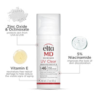 Thumbnail for EltaMD UV Clear Face Sunscreen SPF 46, Oil Free for Face with Zinc Oxide, Dermatologist Recommended Sunscreen Lotion, For Acne-Prone Sensitive Skin, 1.7 oz Pump