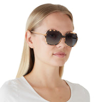 Thumbnail for Michael Kors MK2024 Adrianna II Sunglasses, Pink Tortoise/Light Grey Gradient, 57 mm